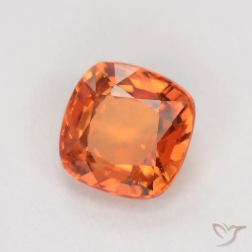 0.50 ct Orange Sapphire Stone, Natural Sapphire in Cushion-Cut Shape for Sale