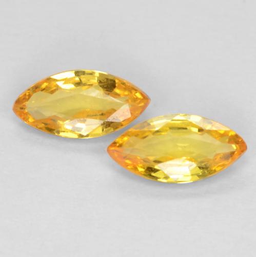 Bright Gold Sapphire Gem - 0.2ct Marquise Facet (ID: 550511)