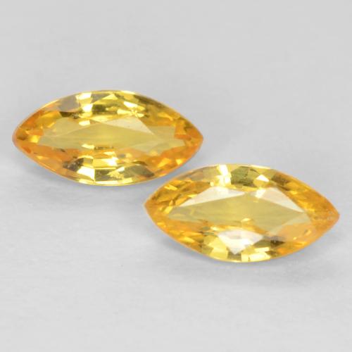 Bright Gold Sapphire Gem - 0.2ct Marquise Facet (ID: 550512)