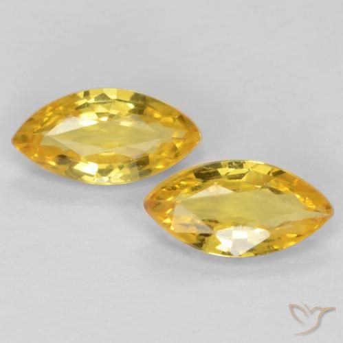 Golden Saphir Edelstein - 0.2ct Marquiseschliff (ID: 550515)