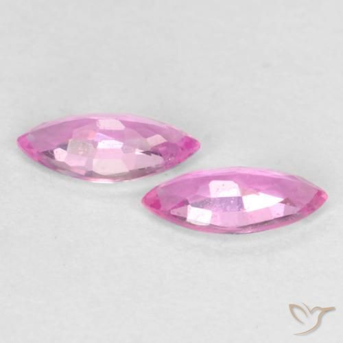 Sapphire Gemstones in 5.2 x 2.6 mm Size for Sale, Sapphire Stones in Bright Pinkish Purple Color