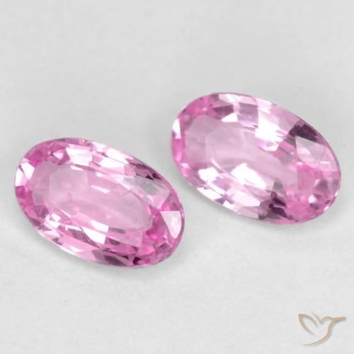 0.57 ctw Pink Sapphire Stones, Natural Sapphire in Oval Facet Shape for Sale