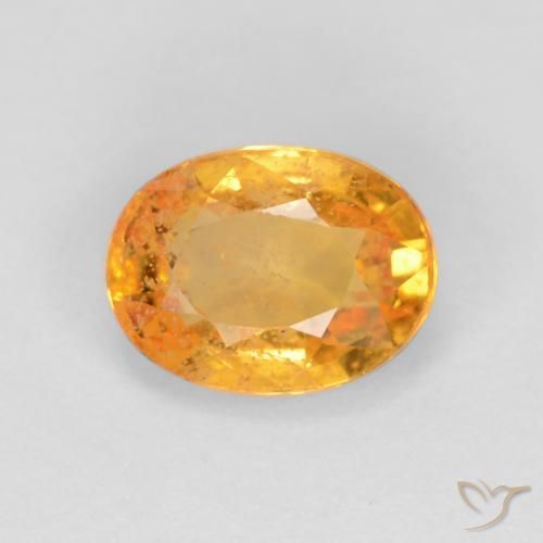 0.78ct Natural Medium Orange Sapphire, Oval, SI