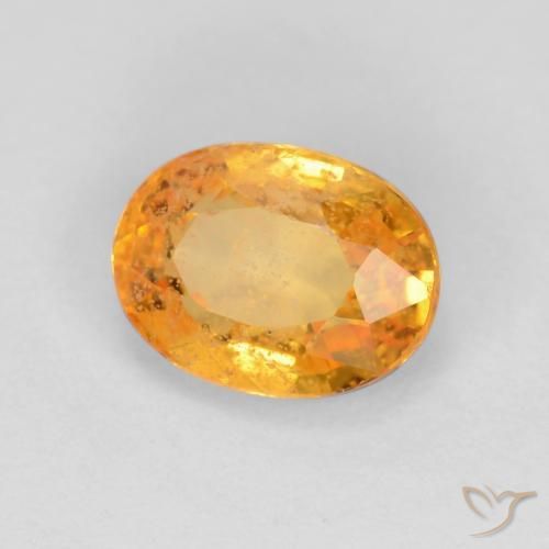0.78 ct Golden Sapphire Stone, Natural Sapphire in Oval Facet Shape for Sale