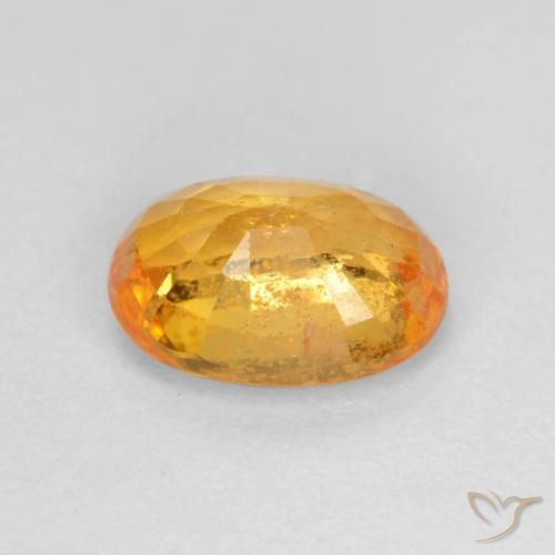 Sapphire Gemstone in 6.1 x 4.6 mm Size for Sale, Sapphire Stone in Medium Orange Color
