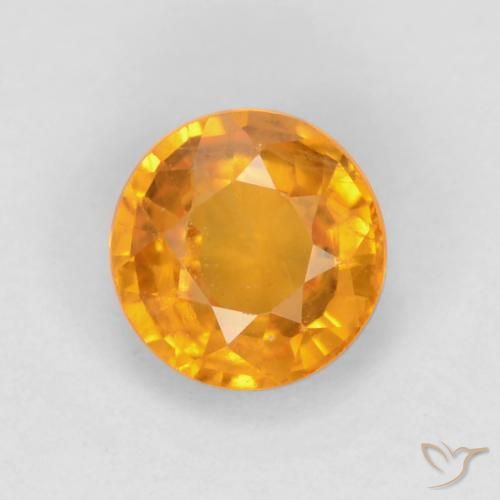 0.60ct Natural Dark Orange-Gold Sapphire, Round, VS