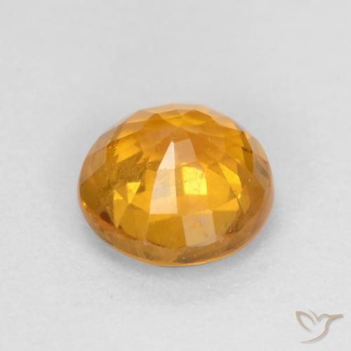 Sapphire Gemstone in 5 mm (calibrated) Size for Sale, Sapphire Stone in Dark Orange-Gold Color
