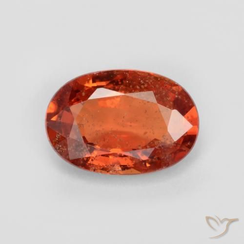 Orange rougeâtre Saphir gemme - 0.8ct Ovale facette (ID: 550802)