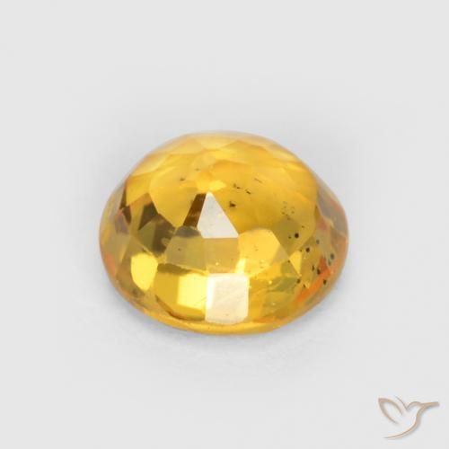 Sapphire Gemstone in 5 mm (calibrated) Size for Sale, Sapphire Stone in Deep Golden Orange Color