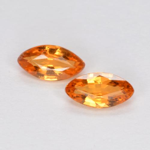 Medium Orange Sapphire Gem - 0.2ct Marquise Facet (ID: 551284)