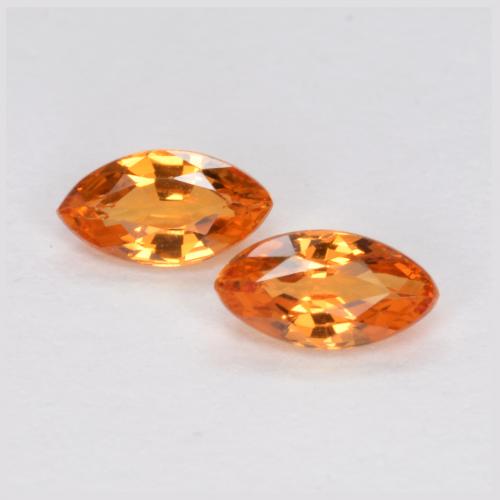 Fire Orange Saphir Edelstein - 0.2ct Marquiseschliff (ID: 551285)