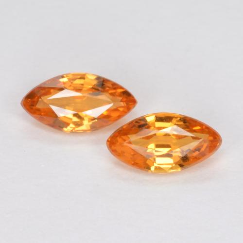 Bright Orange Sapphire Gem - 0.2ct Marquise Facet (ID: 551287)