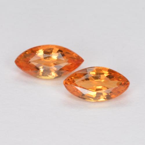 Fire Orange Sapphire Gem - 0.2ct Marquise Facet (ID: 551288)