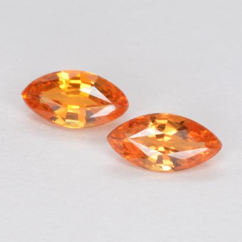 Fire Orange Sapphire Gem - 0.2ct Marquise Facet (ID: 551293)