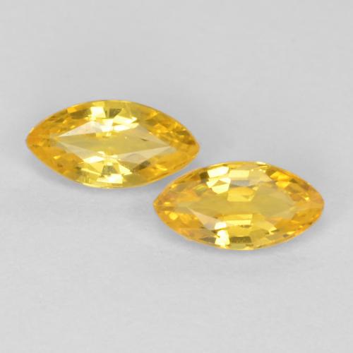 Deep Yellow Сапфир Камень - 0.2ct Фасетная Маркиза (ID: 551300)