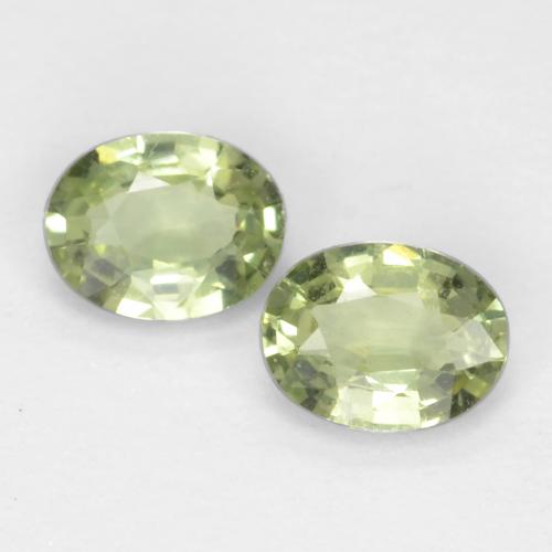 Warm Green Sapphire Gem - 0.2ct Oval Facet (ID: 551324)