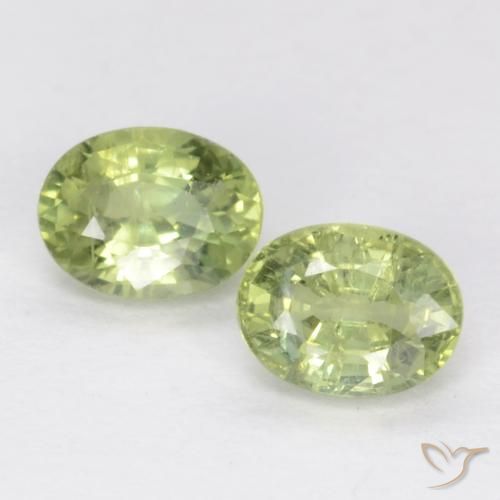 0.56ctw Natural Warm Green Sapphire, Oval, SI, Photo A