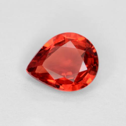 Medium Red Saphir Edelstein - 0.4ct Birnen Schliff (ID: 551336)
