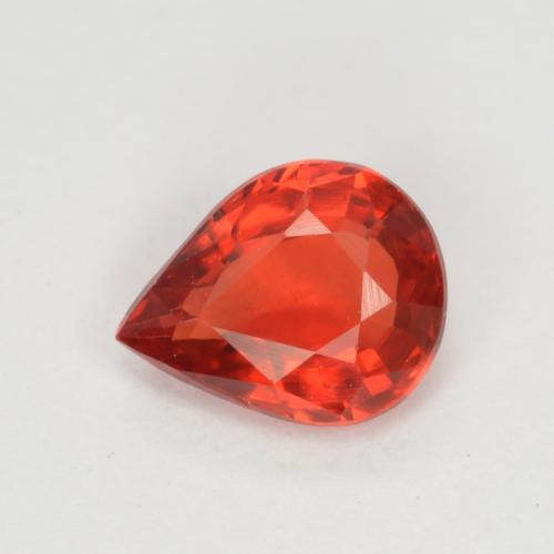 Bright Crimson Red Sapphire Gem - 0.4ct Pear Facet (ID: 551450)