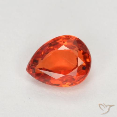 0.37 carat Orange Sapphire Gemstone | Pear Shape loose Sapphire from ...