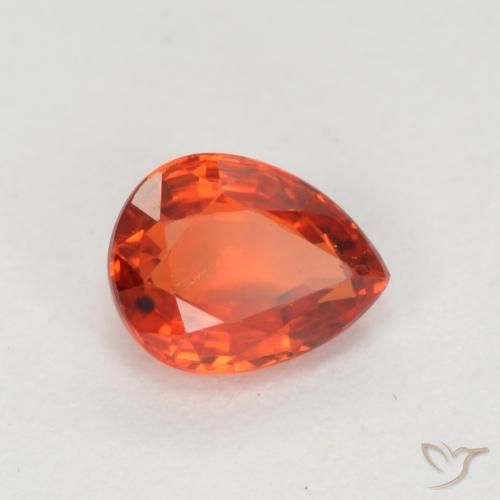 0.37 ct Red Sapphire Stone, Natural Sapphire in Pear Facet Shape for Sale
