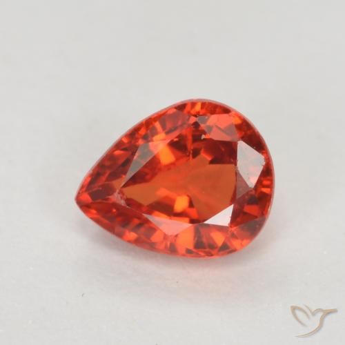0.39ct Natural Bright Crimson Red Sapphire, Pear Shape, VS
