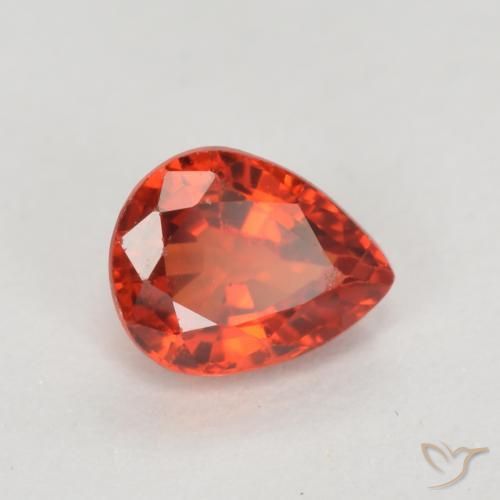 0.39 ct Red Sapphire Stone, Natural Sapphire in Pear Facet Shape for Sale