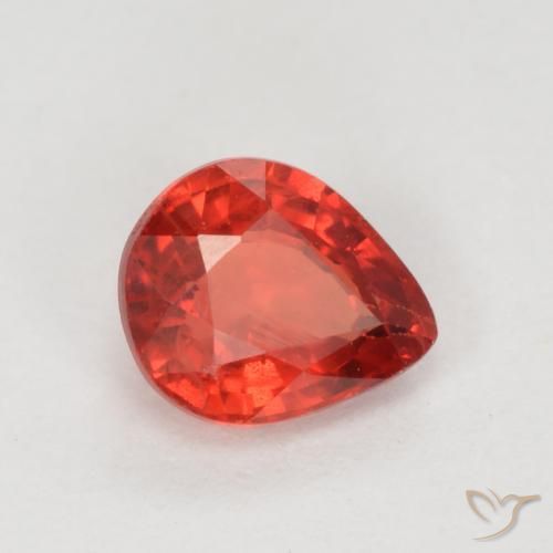 0.39 ct Red Sapphire Stone, Natural Sapphire in Pear Facet Shape for Sale