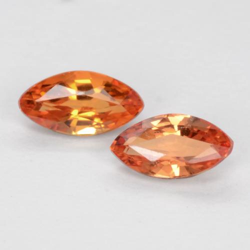 Medium Orange Sapphire Gem - 0.2ct Marquise Facet (ID: 551485)