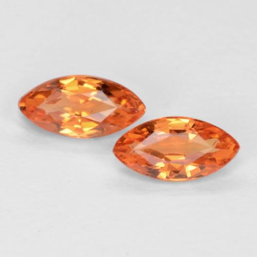 Bright Orange Sapphire Gem - 0.2ct Marquise Facet (ID: 551489)