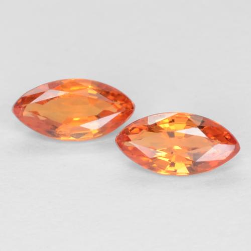 Bright Orange Sapphire Gem - 0.2ct Marquise Facet (ID: 551492)