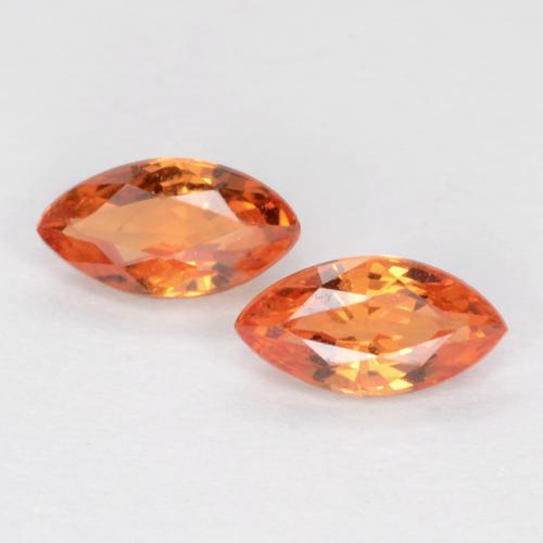 Bright Orange Sapphire Gem - 0.2ct Marquise Facet (ID: 551493)