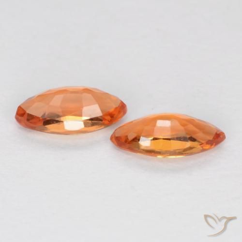 Sapphire Gemstones in 5 x 2.6 mm Size for Sale, Sapphire Stones in Bright Orange Color