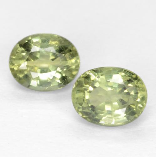 Warm Green Sapphire Gem - 0.3ct Oval Facet (ID: 551496)