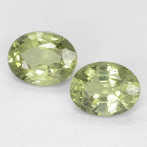 Verde amarillento Zafiro Gema - 0.2ct Forma ovalada (ID: 551498)
