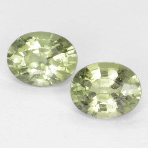 Желтовато-зеленый Сапфир Камень - 0.2ct Фасетный Овал (ID: 551499)