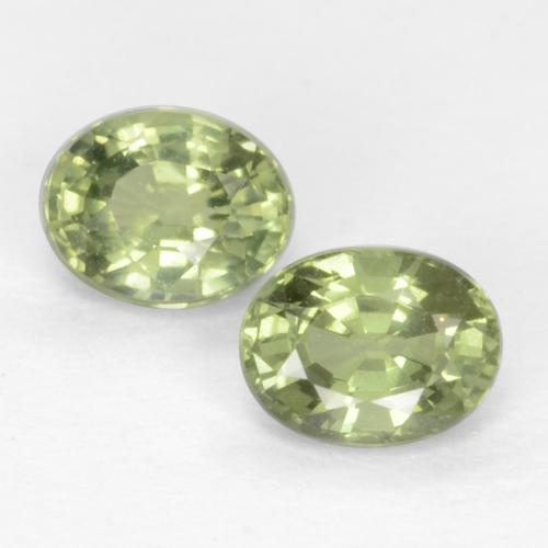 Olive Green Sapphire Gem - 0.3ct Oval Facet (ID: 551500)