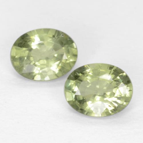 Warm Green Sapphire Gem - 0.2ct Oval Facet (ID: 551502)