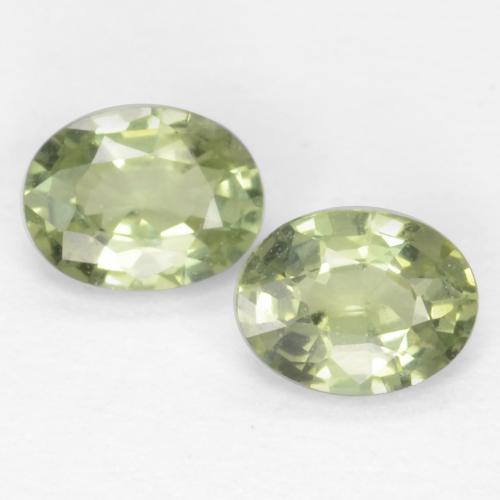 Yellowish Green Sapphire Gem - 0.2ct Oval Facet (ID: 551504)