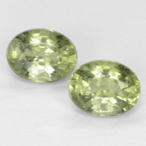 Olive Green Sapphire Gem - 0.3ct Oval Facet (ID: 551506)