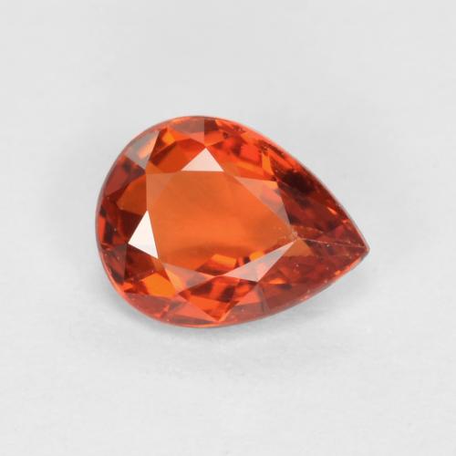 Reddish Orange Sapphire Gem - 0.4ct Pear Facet (ID: 551620)