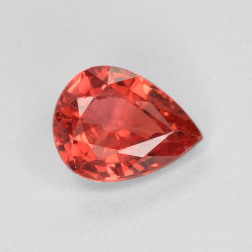 Rojo medio Zafiro Gema - 0.4ct Corte en forma de pera (ID: 551621)