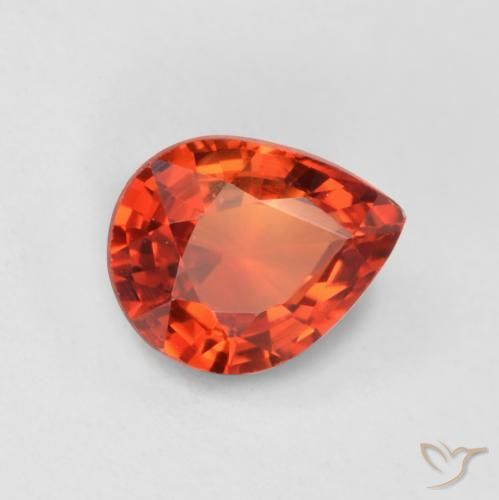 0.42 ct Red Sapphire Stone, Natural Sapphire in Pear Facet Shape for Sale