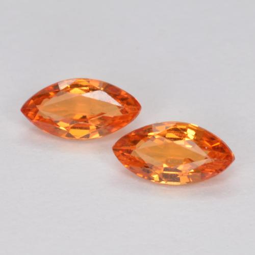 Medium Orange Sapphire Gem - 0.2ct Marquise Facet (ID: 551632)