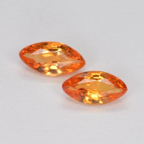 Fire Orange Сапфир Камень - 0.2ct Фасетная Маркиза (ID: 551633)