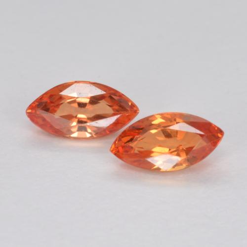 Reddish Orange Sapphire Gem - 0.2ct Marquise Facet (ID: 551635)