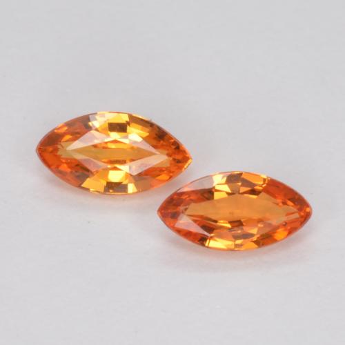 Medium Orange Sapphire Gem - 0.2ct Marquise Facet (ID: 551639)