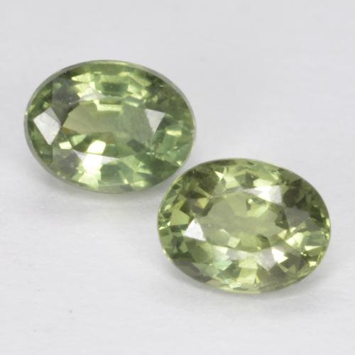 Sage Green Sapphire Gem - 0.3ct Oval Facet (ID: 551668)