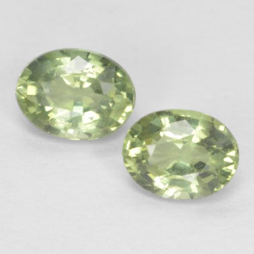 Very Light Green Сапфир Камень - 0.2ct Фасетный Овал (ID: 551670)