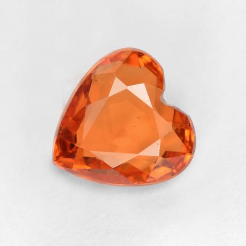 Fire Orange Saphir Edelstein - 0.5ct Herz facettiert (ID: 552059)